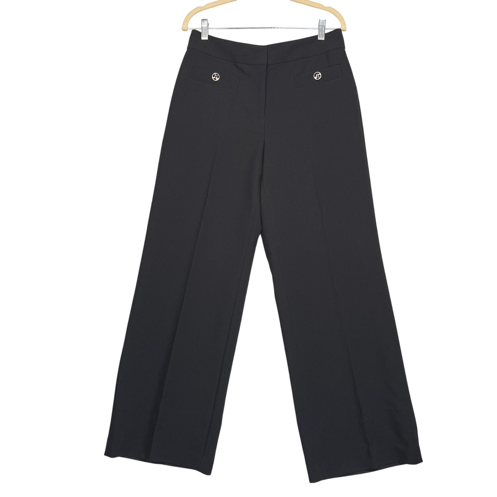 Karl Lagerfeld Black Trousers Women 6 Wide Leg Dress Pants Career NWT MSRP $119